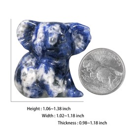Nupuyai 2pcs Sodalite Mini Crystal Stone Statue Carved Animal Kangaroo Set, Energy Healing Stone Figurine Spiritual Ornament Home Office Decor