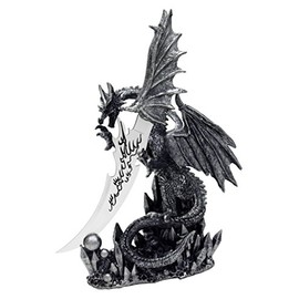 13" OBSIDIAN BLADE DRAGON ATHAME DAGGER KNIFE