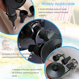 Ainiv Electric Air Pump, Portable 2 in 1 Quick Fill AC Inflator Deflator with 3 Nozzles, Electric Pump for Inflatable Swimming Pool, Swimming Ring, Pump Air Bed, Air Mattresses, Inflatable Boats