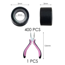 400 Pieces Of Hair Extension Ring And 1 Piece Of Hair Extension Tongs, Hair Style Making Tools, Hair Extension Accessories, Hair Style Design Accessories.