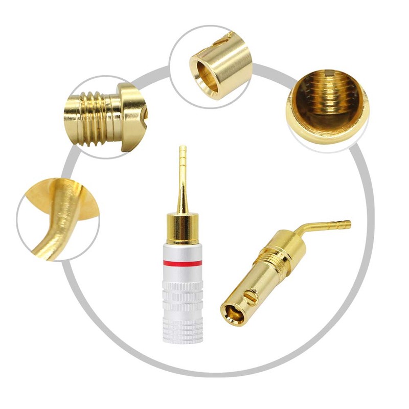 CERRXIAN Curved Surface, Solid Copper, Solder-free, Screw-On, 2mm Pin Audio