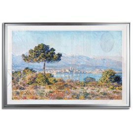 Monet Wall Art Collection View of Antibes from The Notre by Claude Monet Fine Giclee Prints Wall Art in Premium Quality Ready to Hang, 24X34 Framed, Silver Frame