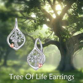 SHEAISRS Tree of Life Earrings for Women Sterling Silver Tree of Life Dangle Drop Earrings Jewelry for Women