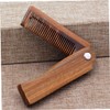 Healvian 1set Folding Wooden Beard Comb Protective Case Compact Travel-friendly