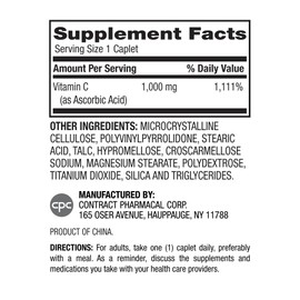 Earth's Splendor Vitamin C 1000 mg Dietary Supplement for Men & Women, Immune Support, Supports Antioxidant Health (100 Caplets, 3+ Month Supply Per Bottle) - 2 Pack