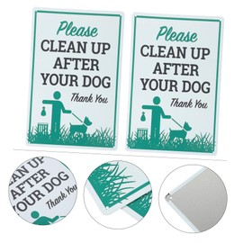 Milisten 2Pcs Dog Poop Sign Iron Garden Decor Pick up After Your Dog Sign Clean up After Your Dog Signs