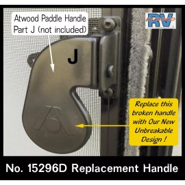 Rugged RV Parts Atwood style RV Camper interior screen door handle. Fits 10-15296A,  Our part D