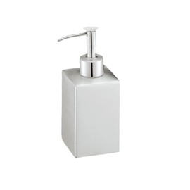 FELTECHELECTR Stainless Steel Square Lotion Dispenser Elegant Liquid Soap Pump for Kitchen Bathroom Eco-Friendly Easy to Refill Use Modern Hygiene