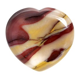 Fekuar Natural Mookaite Crystal Thumb Worry Stone, Hand Carved Healing Crystal Heart Shaped Stone for Anxiety Stress Relief Meditation
