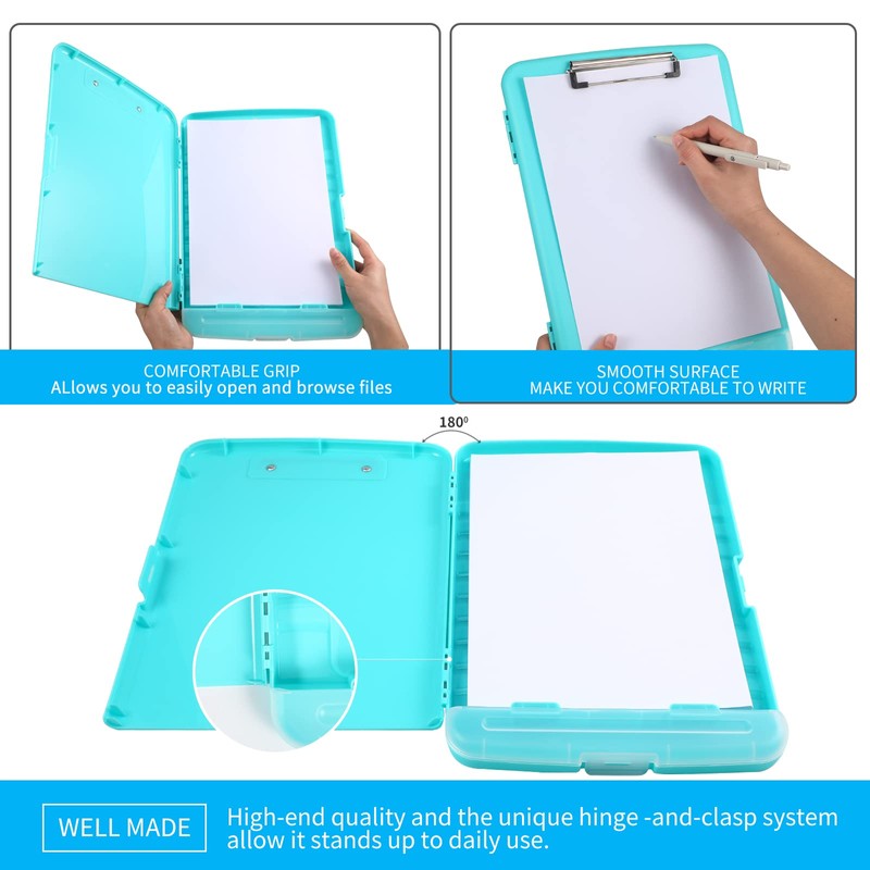 DMFLY Clipboard with Storage, Heavy Duty Clipboards with Pen Holder,