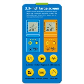 CZT Nostalgic Cube Game Console Big Screen Built-in Retro 999 in 6 Block Game Indoor/Outdoor Handheld Console Portable Electronic Brick Games Children/Students/Boyfriends