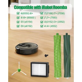 DingGreat Replacement Parts Set for iRobot Roomba i8 i8+ i7 i7+/ i7 Plus E5 E6 J7 J7+ - Includes Multi Floor Brushes, Main Brush, Edge Brush, Edge Brush, Hepa Filter - Refill Set Replacement Parts Set