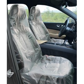 Zlirfy Seat Cover, 100 Pcs Disposable PE Plastic, Universal Fit for Vehicle, Protective, Clear, Lightweight, Easy to Store, Widely Applicable for Car, Airplane, Salon Chairs