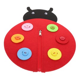 Sewroro Kids Zipper Practice Set of 2: Button Closure & Zipper Practice for Toddlers - Early Learning Basic Life Skills Button Closure DIY Ladybug Craft