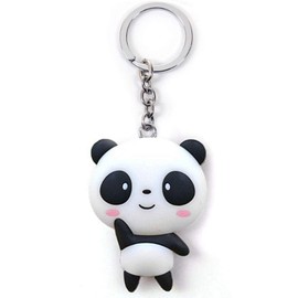 bstedyas Cute Panda Keychain Kawaii Backpack Keyring Lovely Silicone Panda Stuff Gifts for Girls Pendant Ornament Souvenirs (waving panda #1)