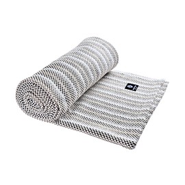 Hugger Mugger Cotton Yoga Blanket - Multi-Gray- Soft but Firm, Cofortable Support, Great Prop for Yoga