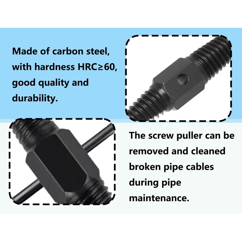 Lhbwhiz Double Head Screw Extractor Set, Left Extractor Removal Tool