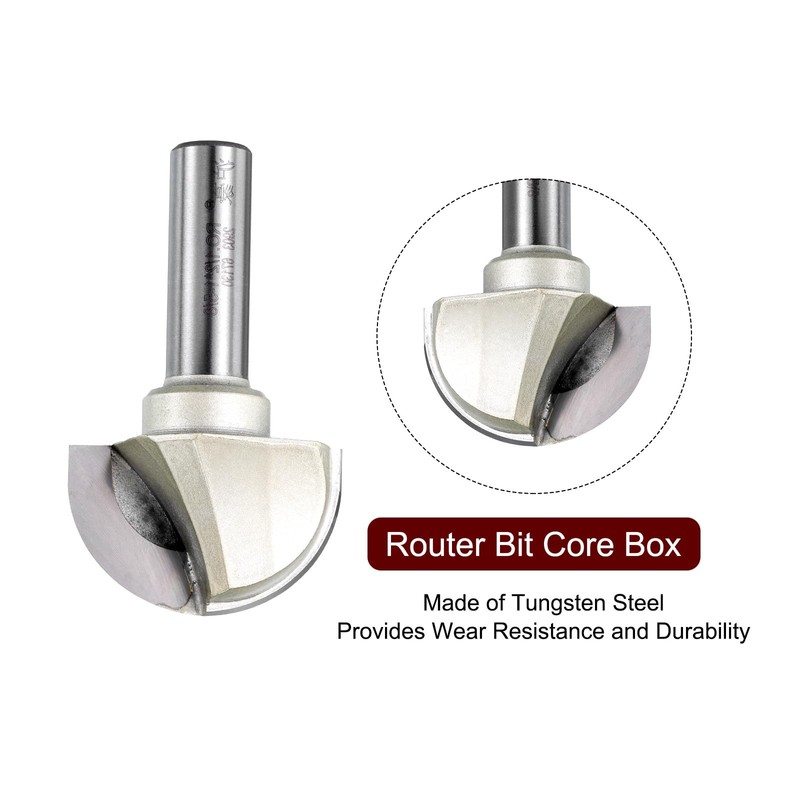 sourcing map 1pcs Router Bit Core Box 1/2 Shank 1-5/8