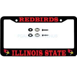 Unbranded License Plate Frame Stainless Steel Vinyl Lettering for ILLINOIS STATE REDBIRDS