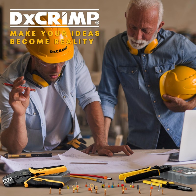 DxCRIMP Flat Connector Crimping Tool Set, Crimping Tool Cable Lugs