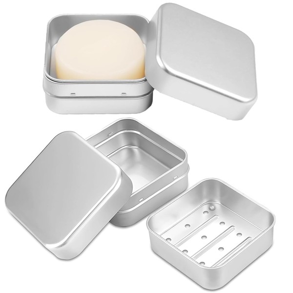 Travel Soap Box, Pack of 2 Aluminium Soap Box, Soap