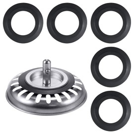 5PCS 54mm Sink Plug Rubber Seal, o-Rings Sealing Washers Gasket Replacement Rubber Ring for Kitchen Bathroom, Basket Plug Waste, for Home Kitchen Sink Universal Replacement Accessories