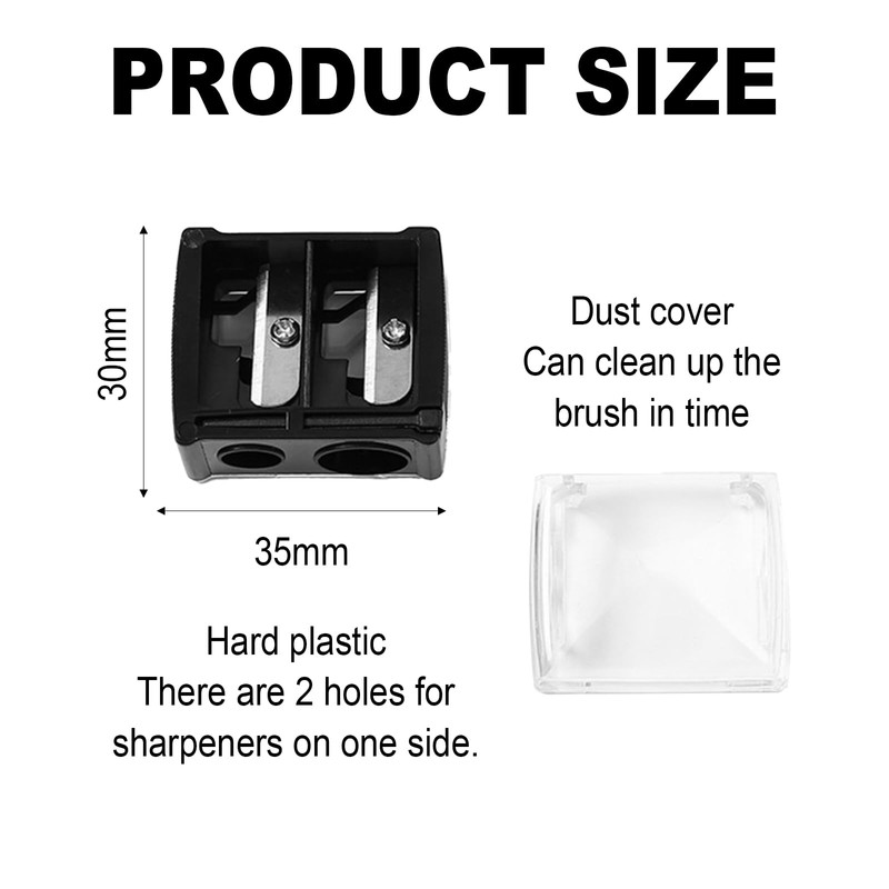 2 PCS Eyeliner Sharpener,2 Holes Makeup Sharpener,Compact Eyebrow Pencil Sharpener