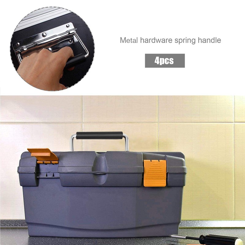 4 Pcs 304 Stainless Steel Folding Spring Handle with Black