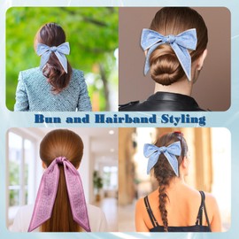 4Pcs Purse Scarf for Handbags Silky Smooth Head Scarf Boho Thin Neck Scarves for Women