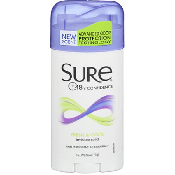 Sure Anti-Perspirant & Deodorant Invisible Solid Fresh & Cool 2.60 oz (Pack of 7)