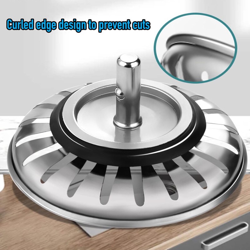 YOXITIXOT Kitchen Sink Plug and Strainer, Stainless Steel Sink Plug