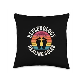 Reflexology Healing Soles Foot Massage & Holistic Therapy Throw Pillow