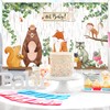 Woodland Baby Shower Backdrop Banner, Large Fabric Jungle Animal Birthday