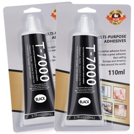 2 x 110ML T 7000 Pone Repair Glue, Multipurpose T-7000 Super Glue Semi Fluid Black Adhesive for Phone Screen Repair, Craft, Wooden, Leather, Shoes, Jewelry Making