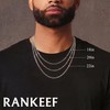 RANKEEF Mens Silver Chain 3mm Cuban Link Chain for Men