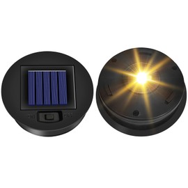 Ostritec 2 Pack Solar Lights Replacement Top, (Top Size 3.3inch, Bottom Size 2.91 inch) Solar Lantern Light Lids, Waterproof Solar Replacement Top Parts for Outdoor Hanging Lanterns(Warm White)