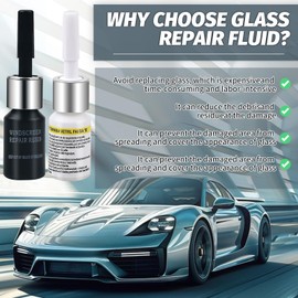 Steinschlag Reparaturset Windschutzscheibe 2PCS Windschutzscheibe Reparaturset Wird Zur Reparatur Von Autoglas Rissen und Rissen Verwendet Glas Reparatur Set Windshield Repair Kit Schwarz+weiß