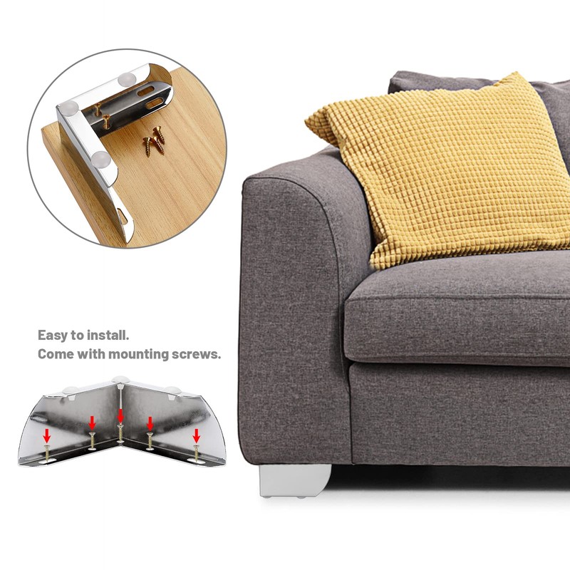 SUMNACON 4Pcs 5.5cm Metal Sofa Legs Furniture Feet Wardrobe Leg,