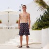 FT FENTENG Mens Swim Trunks Swimsuits, Leaf Flamingo Board Shorts