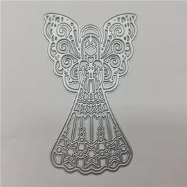 Winged Angel Die Cut for Card Making, Beautiful Girl Ornament Metal Cutting Dies Congratulations Die Cuts Embossing Stencils Template for DIY Scrap-Booking Decor Wedding Birthday Blessing Card