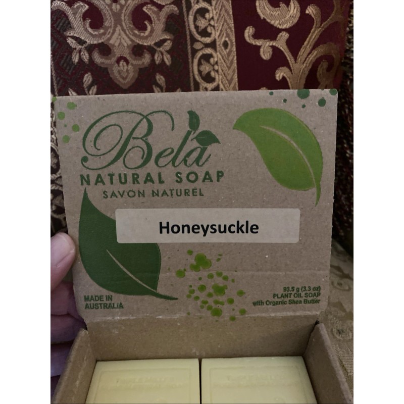 Bela Organic Bar Soap Parfum Honeysuckle Shea Butter Milled Plant-Base