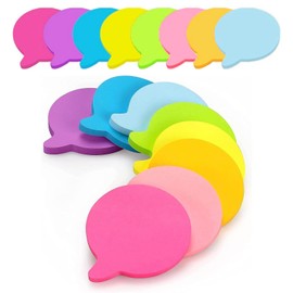 16 Pads Bubble Shape Sticky Notes, Speech Bubble Post It Notes, with 8 Color Self-Stick Notes, Novelty Post It Notes