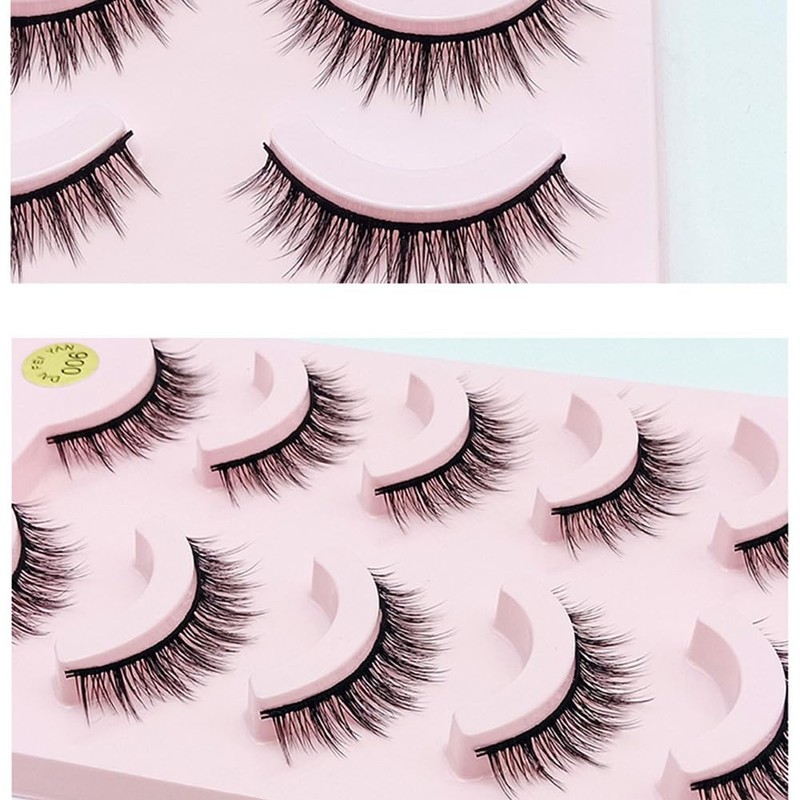 Philimumu つけまつげ ナチュラル束感つけま 黒軸手作りで超軽量・柔らか密着つけまつ毛 目尻ラッシュデザイン 初心者でも簡単 日常使いにfalse eyelashes 5ペア (006)