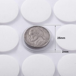 100 Pieces Glass Table Top Bumpers Clear Adhesive Anti Slip Bumper Pads Round Rubber Pads Self Stick for Glass Table Top Spacer (1 Inch, 2 mm)