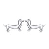 MUNDELL 925 Sterling Silver Cute Dachshund Stud Earrings Puppy Dog