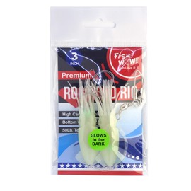 20pks 5-Color 3" Fishing Rock Cod Rig Twin Bulb Squids Rockfish Bait Rockcod Rigged Soft Lures