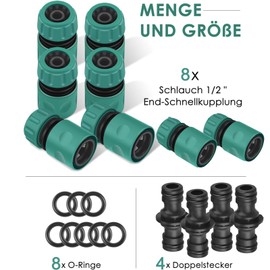 Pack of 12 hose connectors, hose coupling, hose connector, 1/2 inch, hose adapter, hose coupling 1/2 inch, garden hose connection, garden hose connector