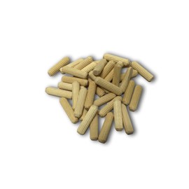 Wood Dowels 100 Pins 6mm 15/64" x 1 1/4" 100 Pack #1 Best High Quality Fluted Wooden Dowel Pins in Reusable Bag Chamfered Beveled Edges