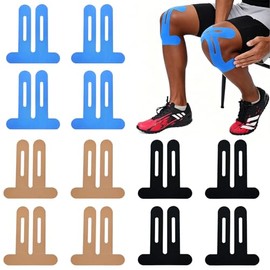 Pack of 12 Precut Kinesiotapes Knee, Kinesiology Tape, Sports Knee Tape, Waterproof, Breathable Kinesio Tapes with Muscle Support for Sports (Black, Blue, Beige)