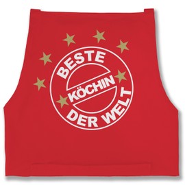 Shirtracer - Apron - Cooking Apron - Damen 1 - Beste Köchin der Welt, 1 Red